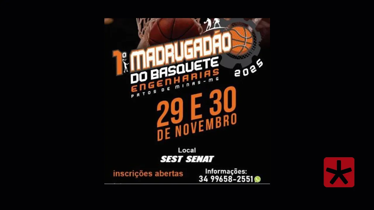 Patos de Minas sediará o 1º Madrugadão do Basquete das Engenharias nos dias 29 e 30 de novembro