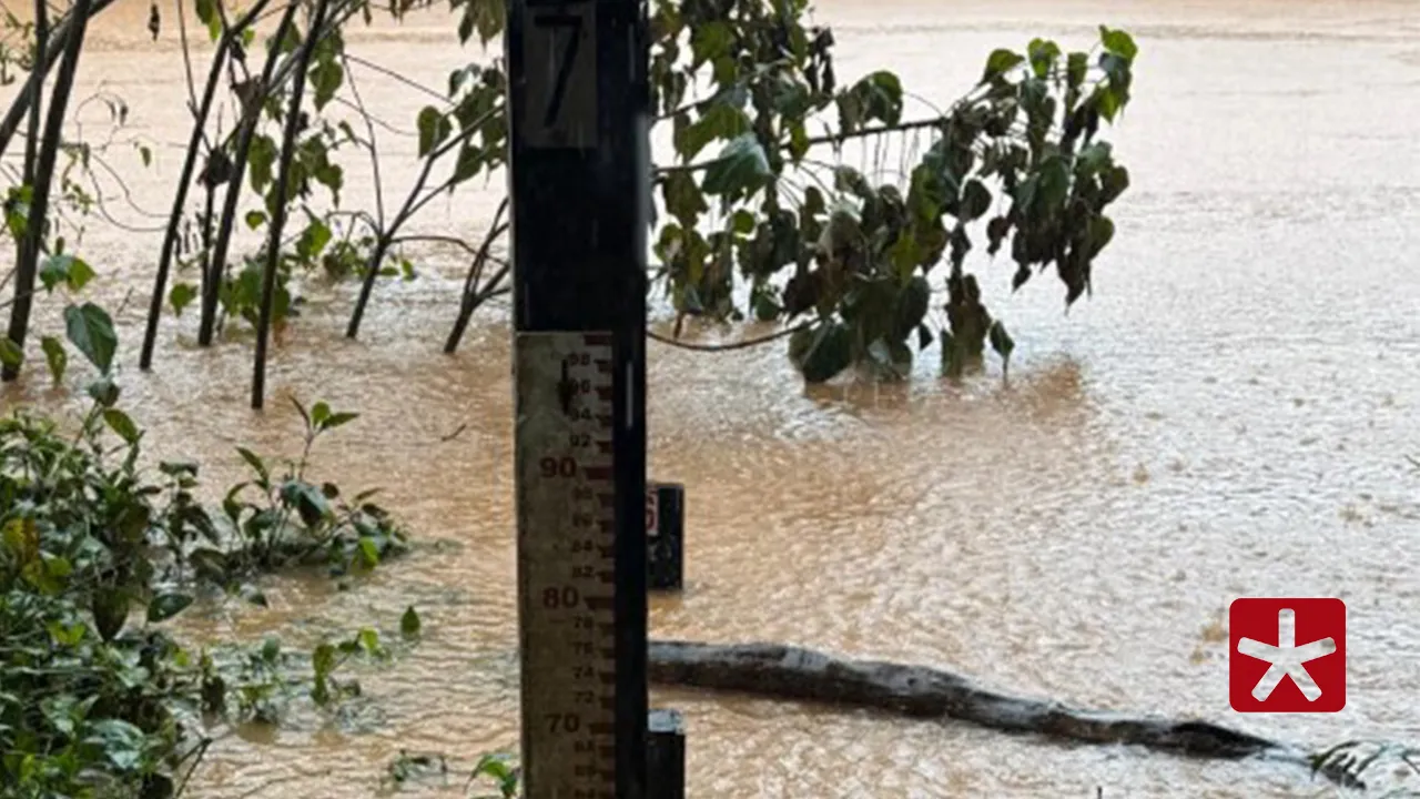 Nível do Rio Paranaíba volta a subir após chuvas intensas em Patos de Minas