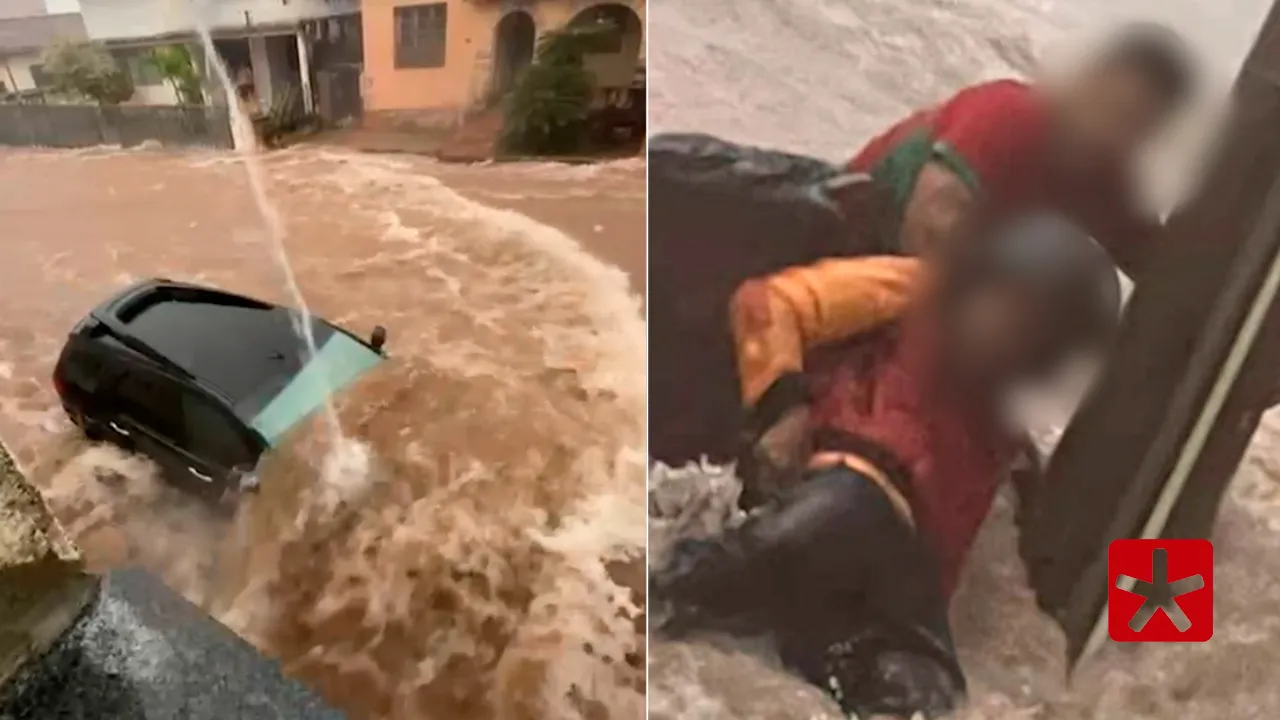 Vídeo: temporal transforma ruas em rios em Carmo do Paranaíba e assusta moradores