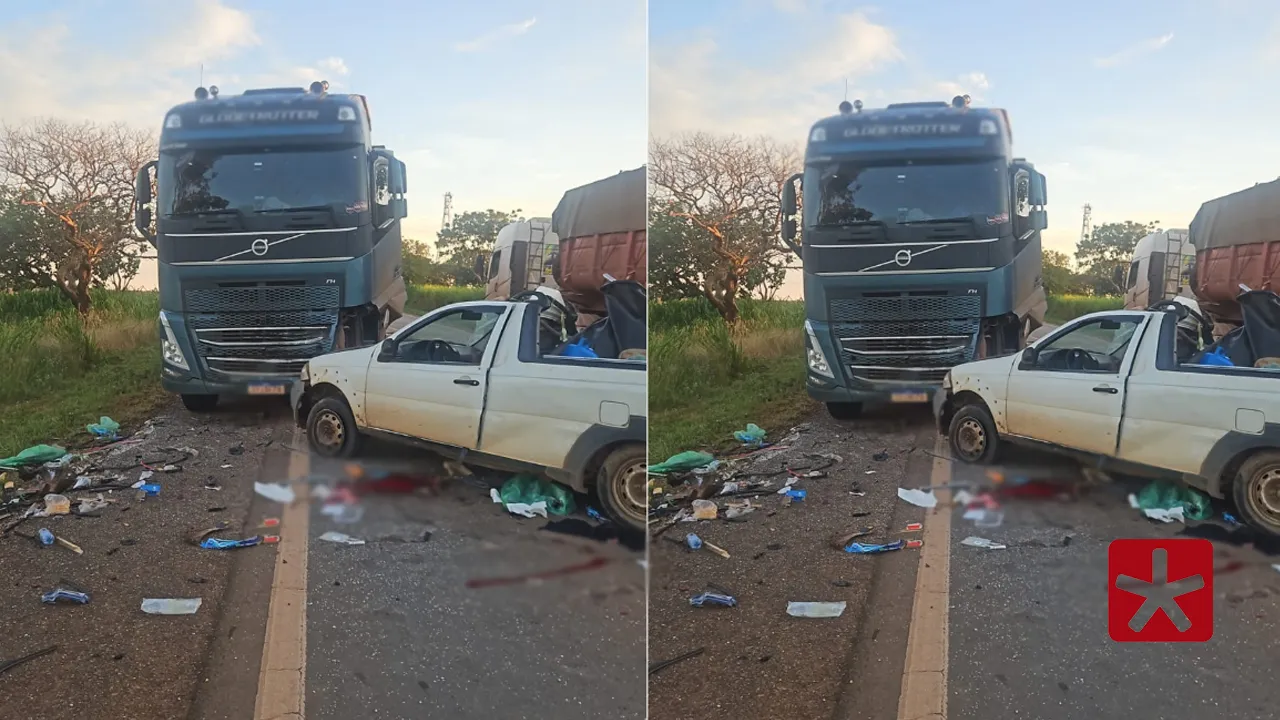 Colisão frontal contra caminhão deixa idoso gravemente ferido na BR-251, em Unaí 