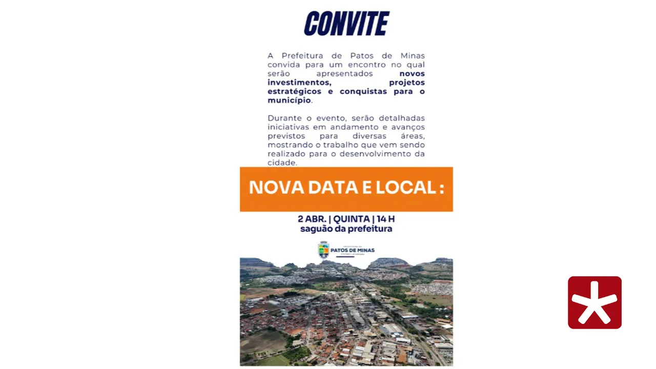 Evento da Prefeitura de Patos de Minas levanta expectativa sobre possíveis anúncios além de investimentos