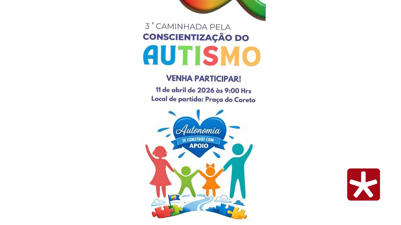Caminhada de conscientização sobre o autismo será realizada neste sábado