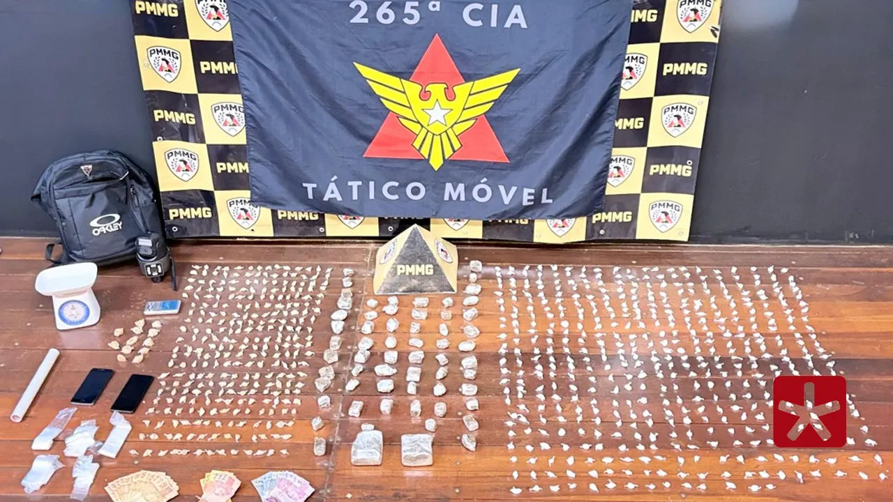 Casal é preso com 279 pedras de crack e 475 porções de cocaína em Patrocínio 