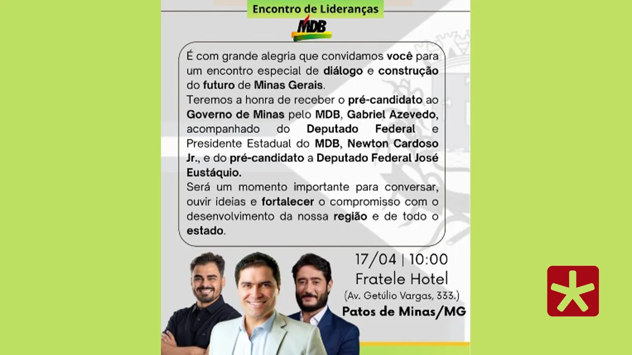 Lideranças do MDB promovem encontro regional em Patos de Minas